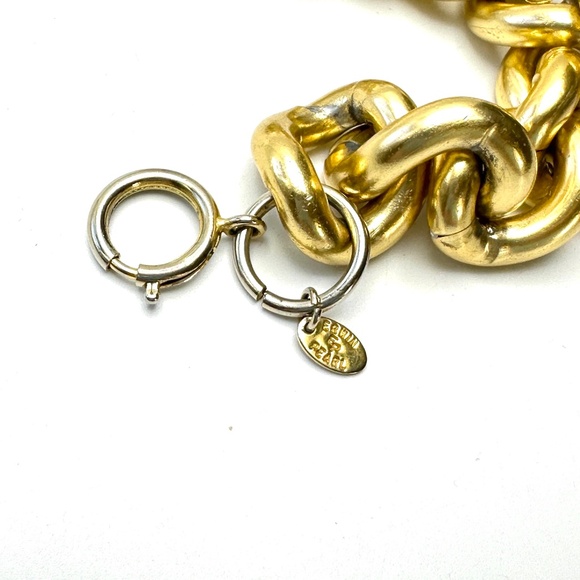 1990s Erwin Pearl Chonky Gold Chain Link Statement Necklace 17"—Vintage Y2K—EUC - Picture 3 of 4
